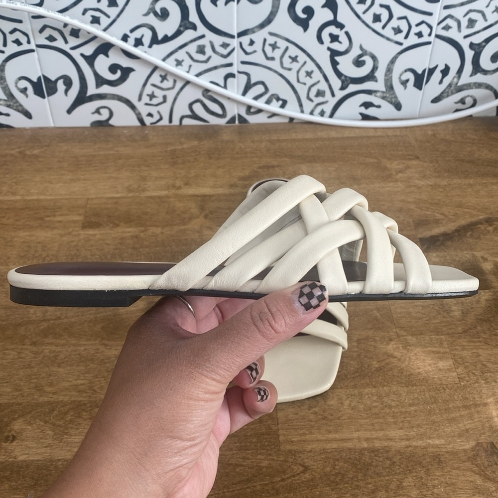 Staud Cream Deepwater Slide Leather Sandals - Picture 3 of 16